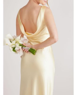 Women's Cowl Back Satin Bridesmaid Dress