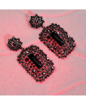 Stone Intricate Cluster Geometric Drop Earrings