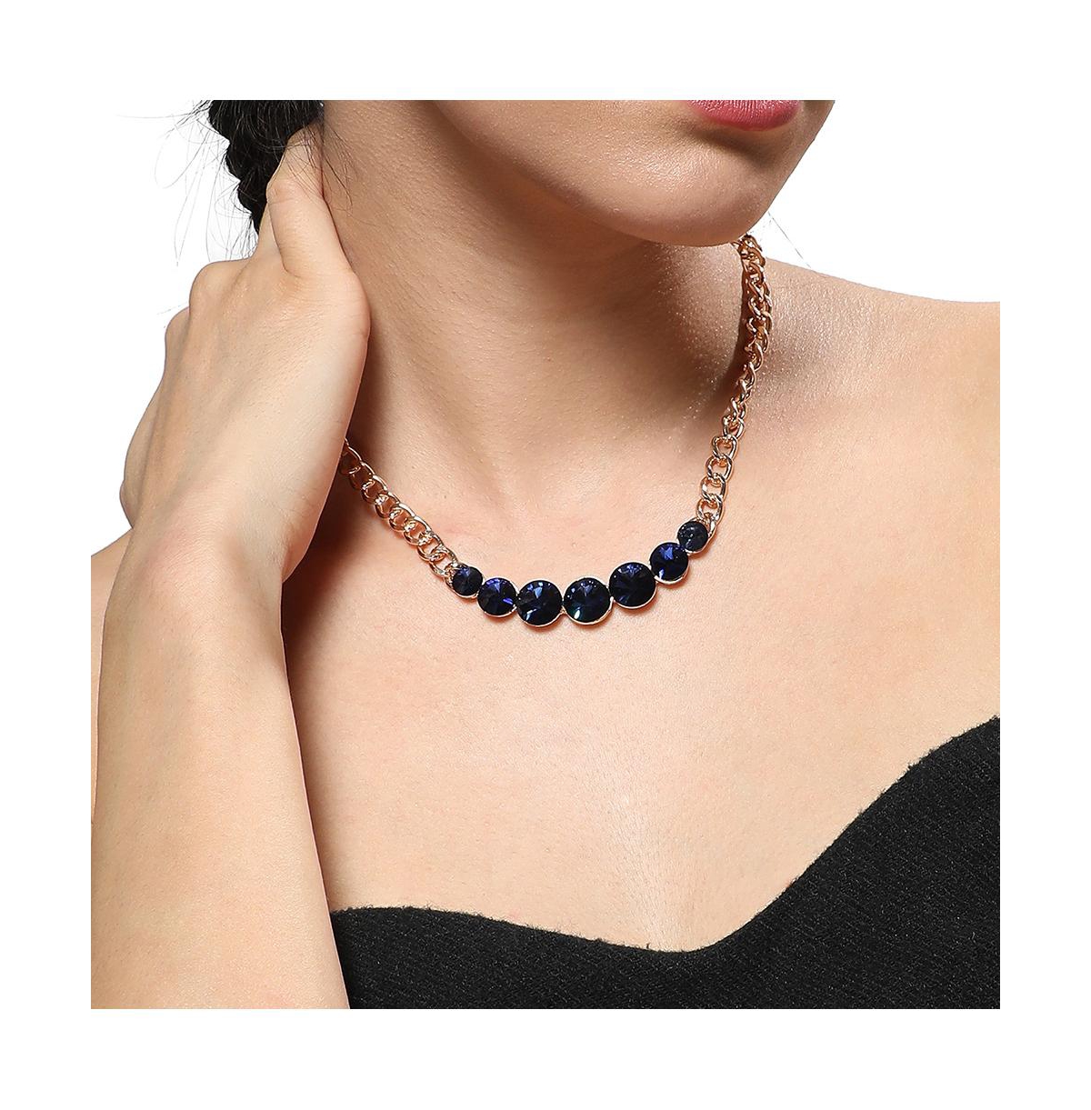 Sohi Aurora Whisper Collar Necklace In Blue