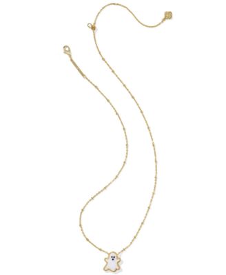 14K Gold Over Brass Ghost Short Pendant Necklace