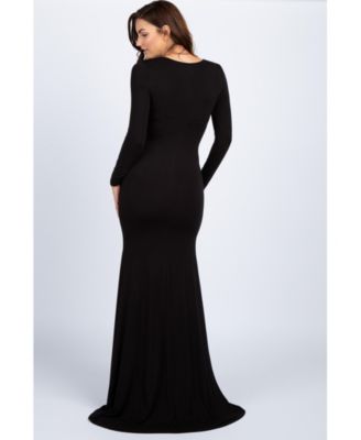 Black Long Sleeve Photoshoot Maternity Gown/Dress