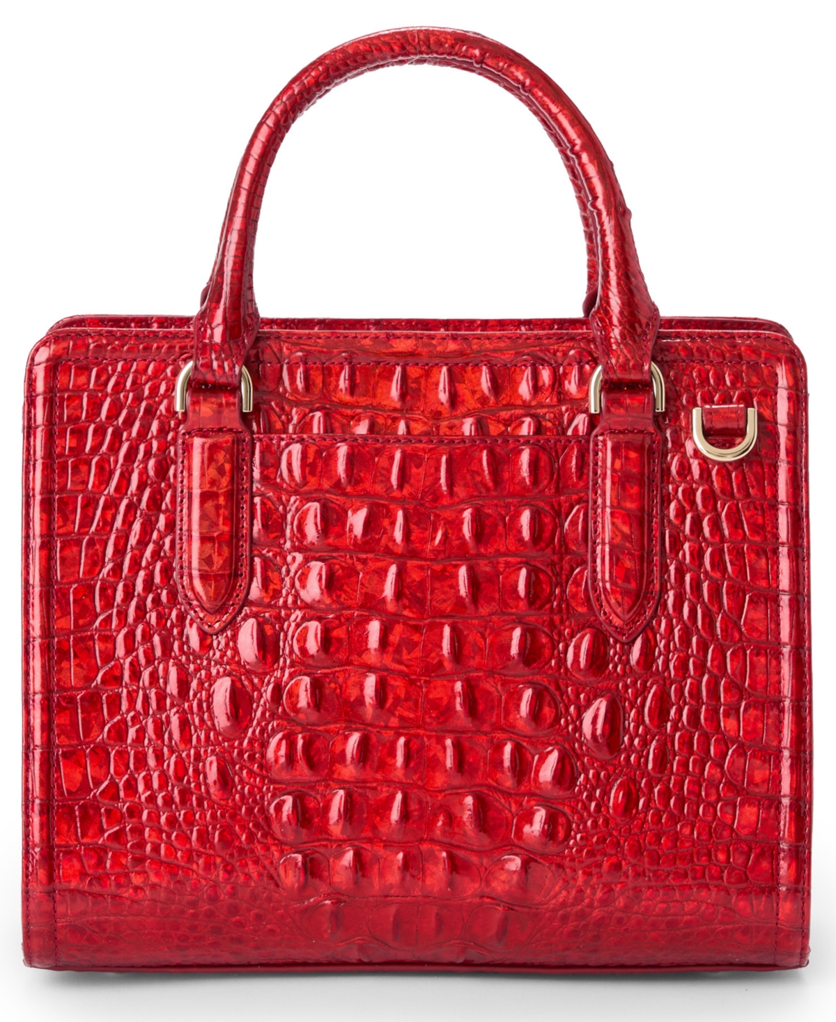 Brahmin Cami Melbourne Small Mellow Rose Leather Satchel Bag In Red