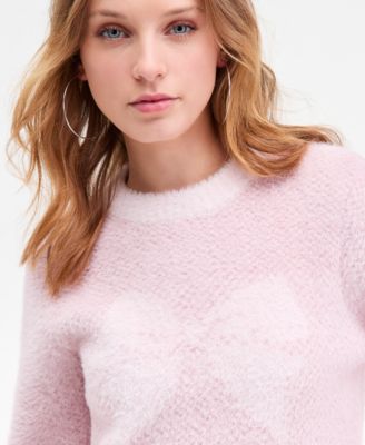 Women's Crewneck Bow Jacquard Sweater