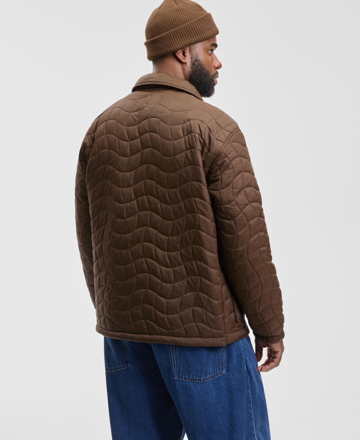 Mode Of One Men's Quilted Cozy Snap-front Jacket, Macy's Exclusive In Brown