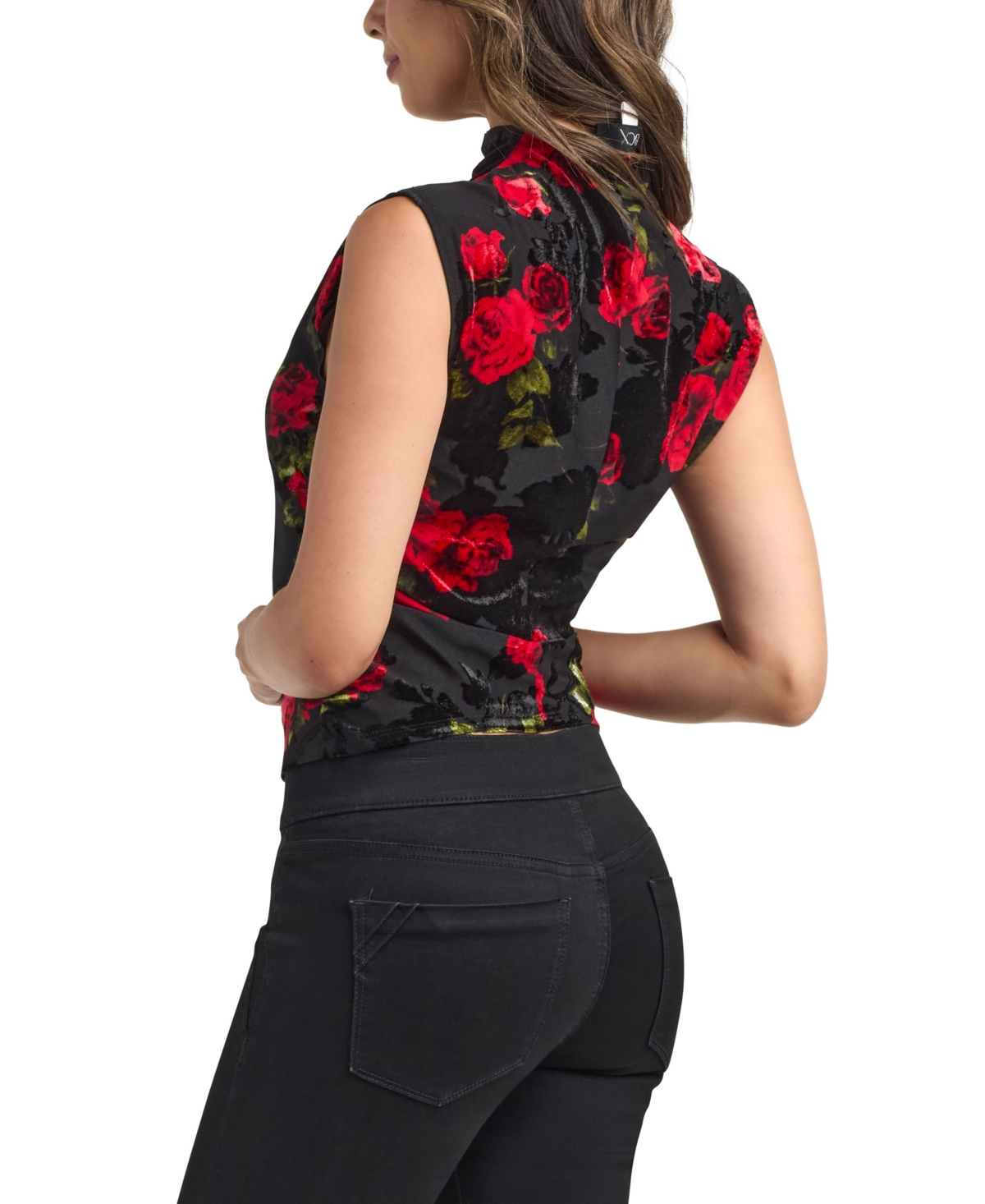 Bcx Women's Floral Print Mock Neck Sleeveless Top In Multi