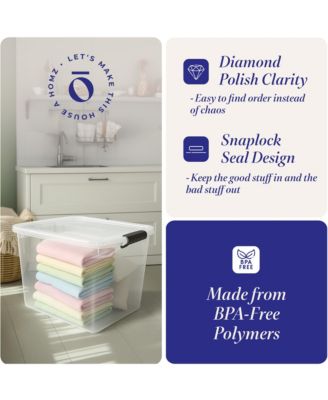 112 Quart Latching Plastic Storage Container, Extra Large, Clear (2 Pack