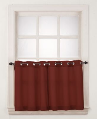 Montego Casual Textured Semi-Sheer Grommet Kitchen Curtain Tier Pair