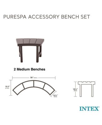 28514E 2 Medium PureSpa Accessories Benches, Compatible w/ 4 Person Spas