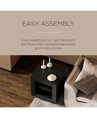 Artemis Contemporary Wooden Side Table in Refined Black Finish