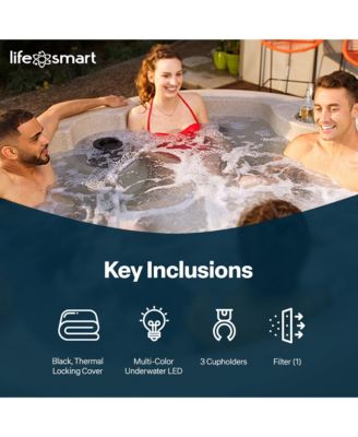 Key Largo Hot Tub Spa with 110 Volt Plug and Play and LED Light, Sand