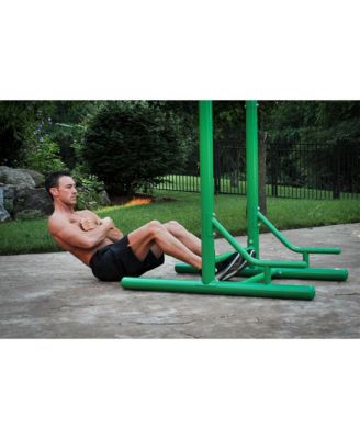 Outdoor Fitness Multi Use Strength Training Power Tower, Green