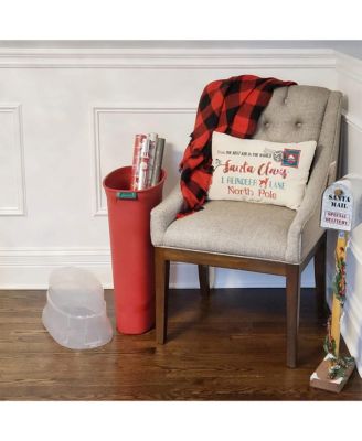 30-Inch Vertical Gift Wrap Storage Container Box, Red, Clear Lid (2 Pack