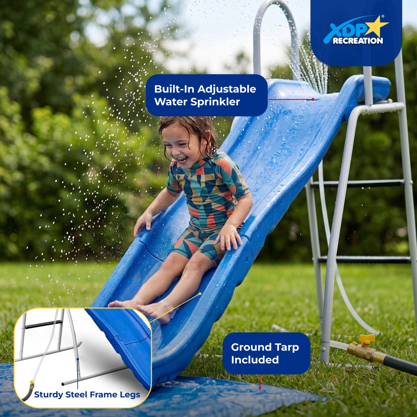 Детская игрушка XDP Recreation 6 Foot Water Wave Slide with Built In Adjustable Water Sprinkler — фото 7