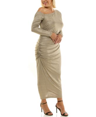 Plus Size Asymmetrical Side Ruche Ball Gown