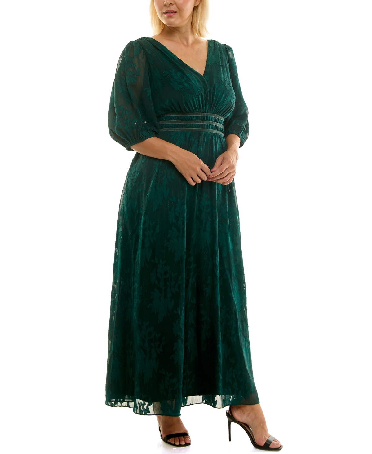 Taylor Plus Jacquard Chiffon Maxi Dress