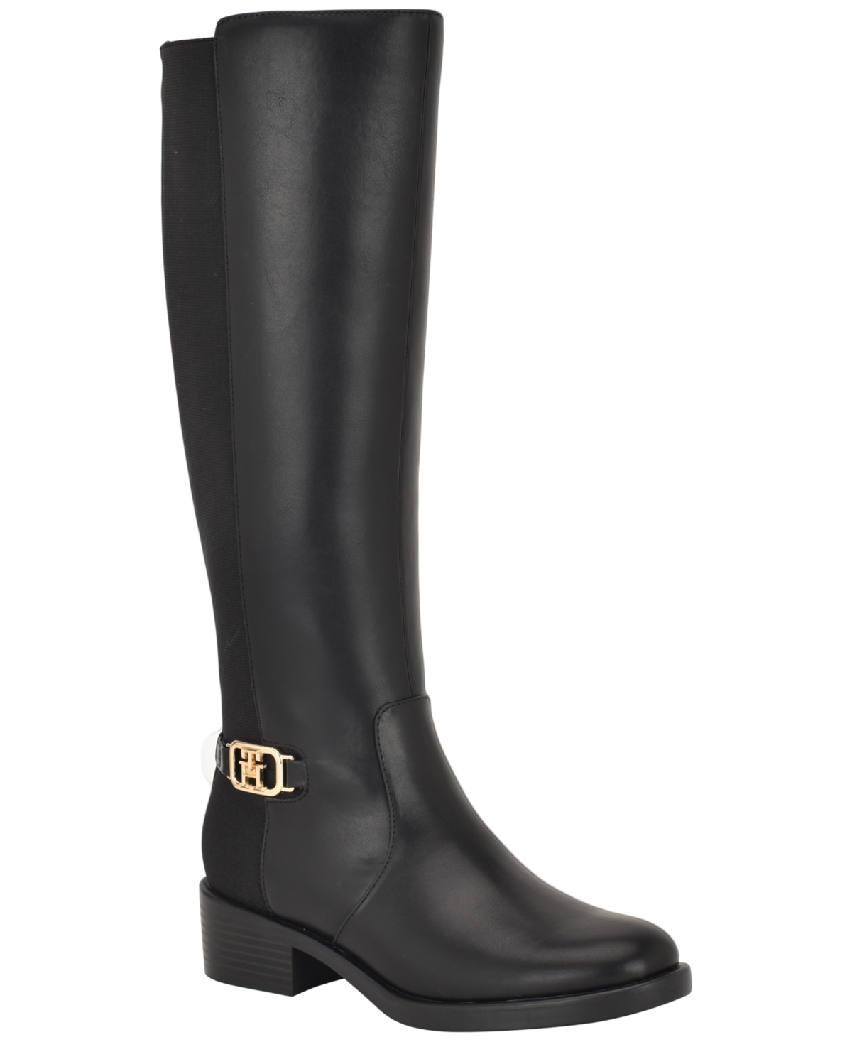 Tommy Hilfiger Imizza Womens Faux Leather Tall Knee-high Boots In Black