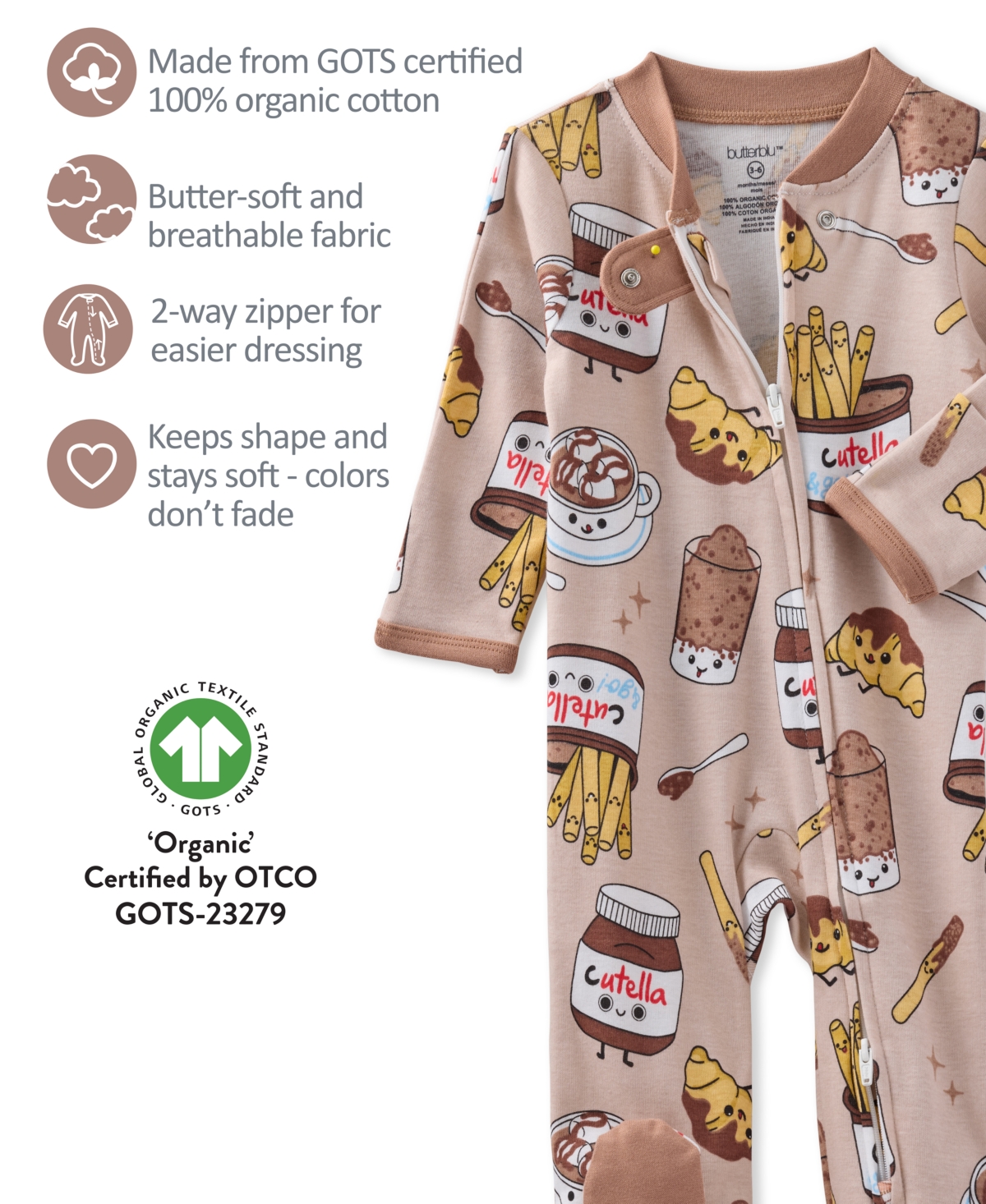 butterblu Baby Scout Sleep And Play Bodysuit