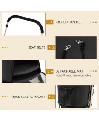 3-In-1 Pet Stroller with Removable Car Seat Carrier