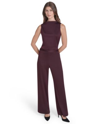 Women's Mid Rise Wide Leg Ponte Trousers