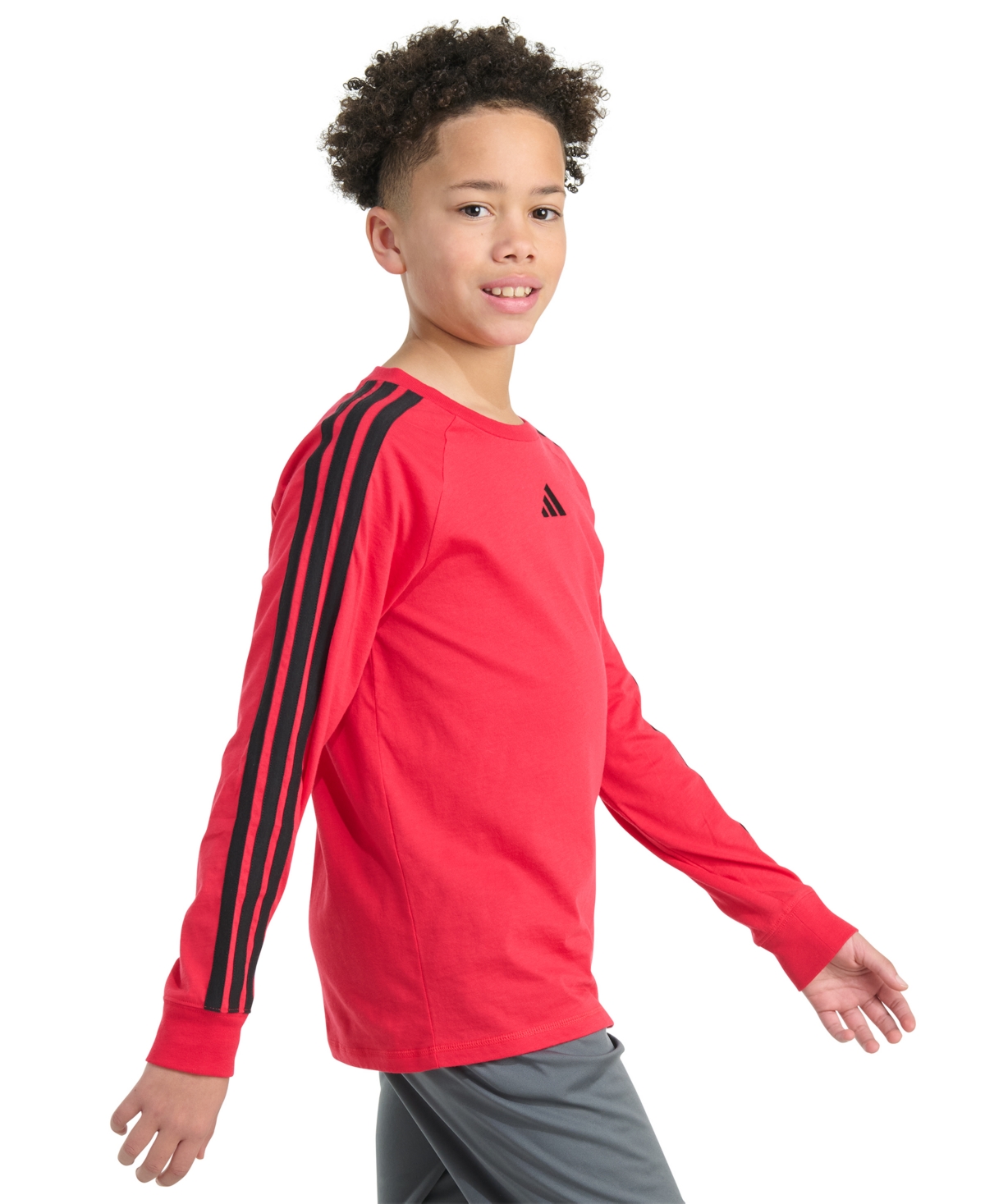 adidas Boys 8-20 Long Sleeves 3-Stripes T-Shirt