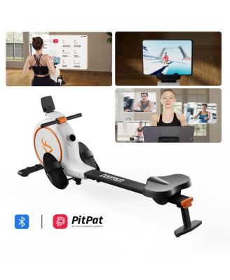 Adjustable 32-Level Magnetic Resistance Long Slide Rail Smart Rowing Machine with PitPat App