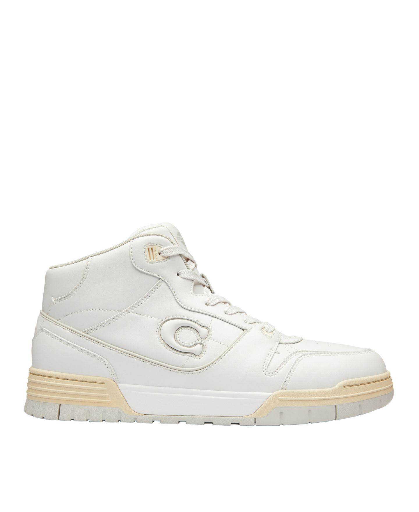 Мужские кроссовки COACH Soho Mid Top Signature, цвет: Оптический белый — фото 2
