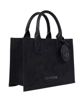 Suede PU Box Tote with Logo Tag
