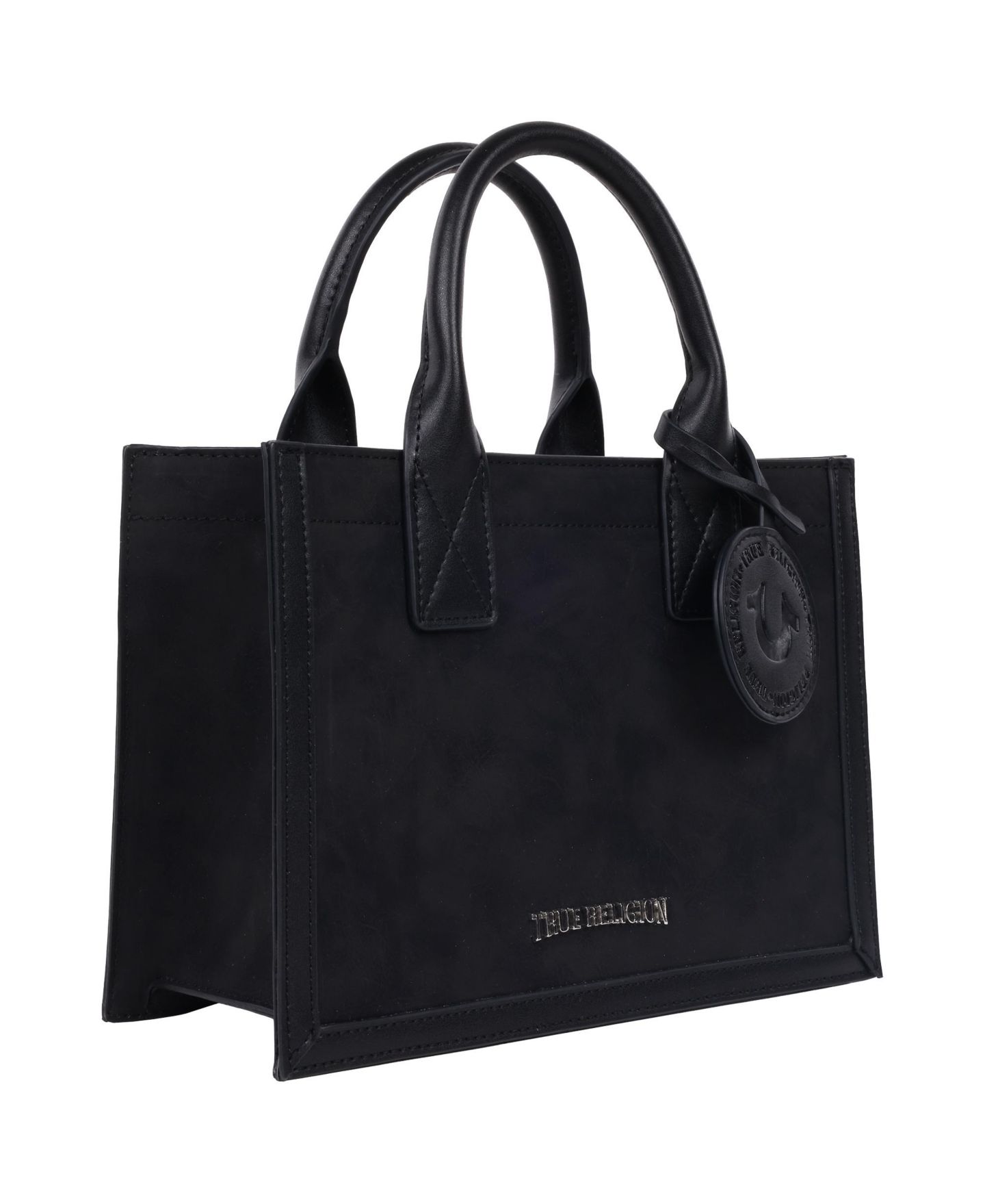 Женская сумка True Religion Suede PU Box Tote with Logo Tag, цвет: Чёрный — фото 2