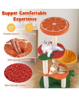 Multi-level Cat Tree Cute Fruit World Cat Tower w/ Fruit-shaped Platforms