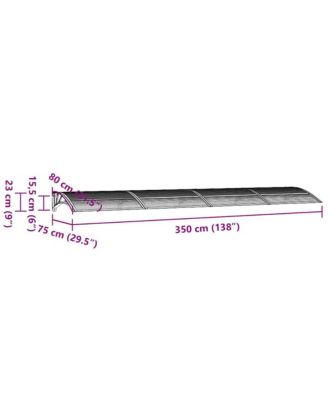 Door Canopy Grey, Transparent Polycarbonate, ABS, Aluminum