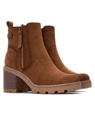 Women's Side Zipper Suede Booties Refresh Collection By XTI