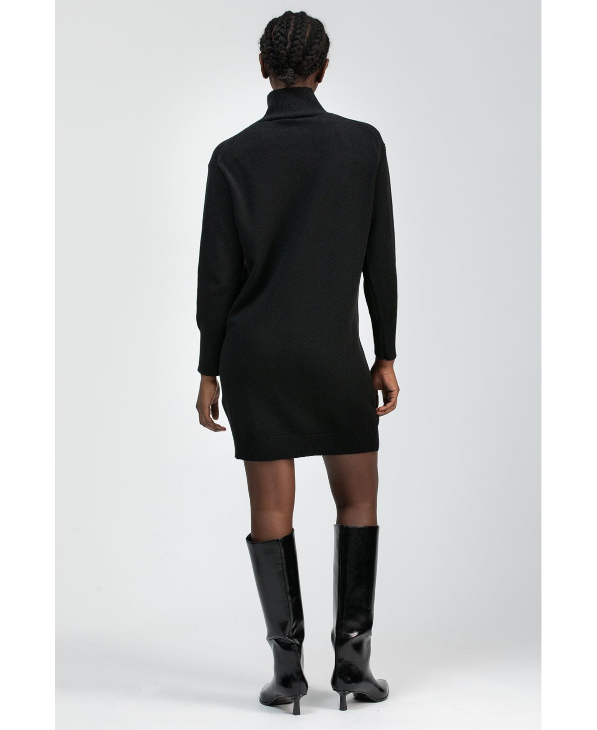 Pietro Brunelli Maternity Maternity Sweater Mini Dress Felicia With Turtleneck In Black