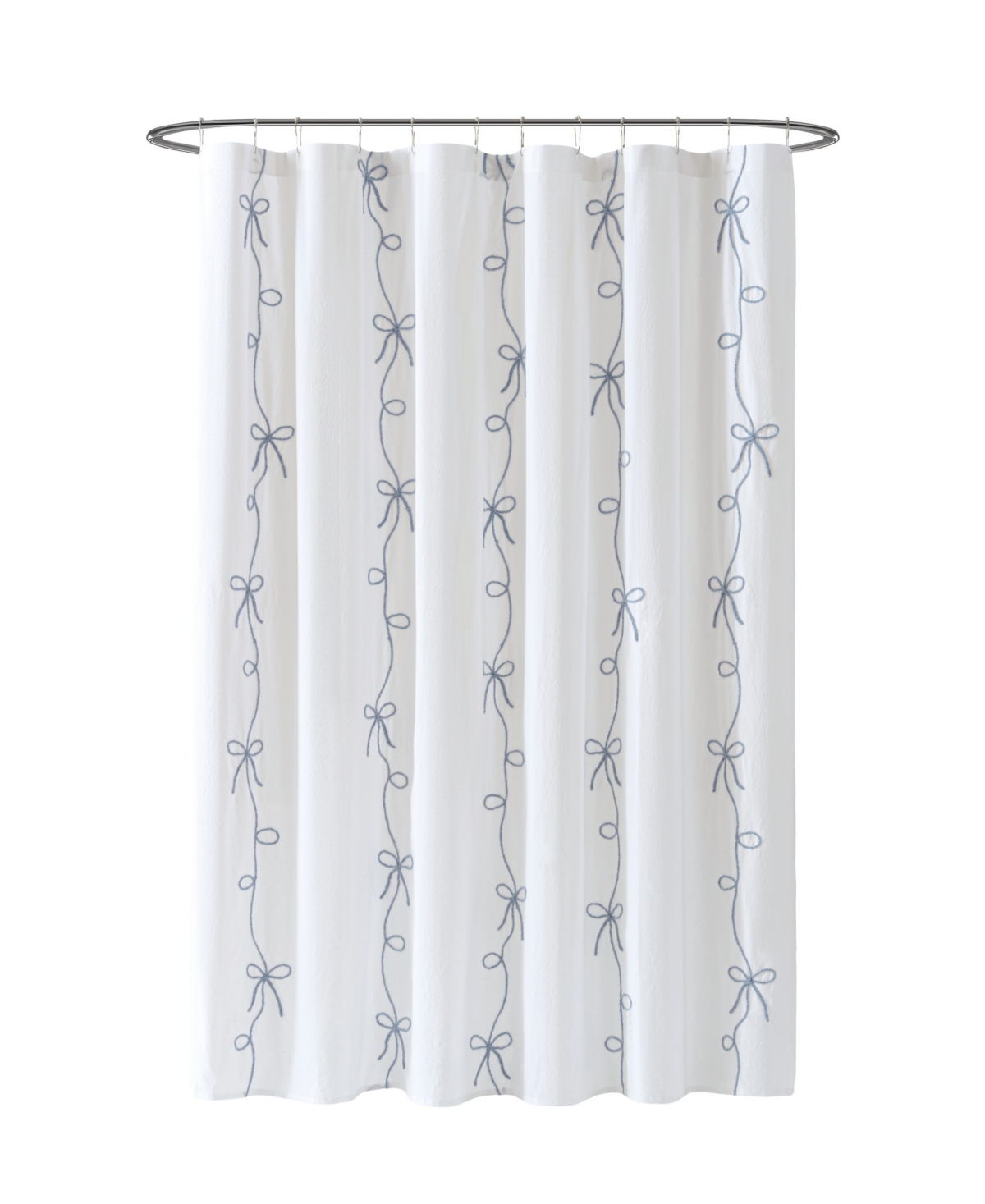 Peri Home Sasha Bows Shower Curtain, 72" X 72" In White