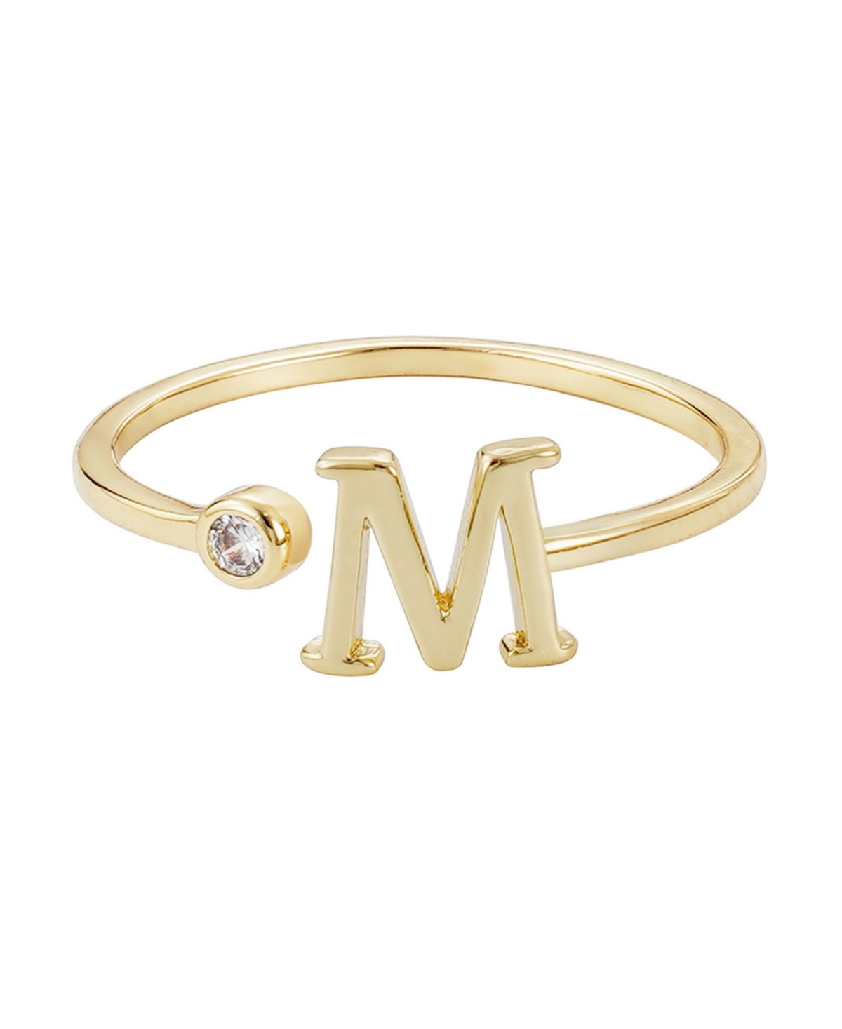 Adornia Gold Adjustable Cubic Zirconia Initial Ring In Gold