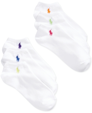 Polo Ralph Lauren Women's Flat Knit Ultra Low-Cut Socks 6 Pack