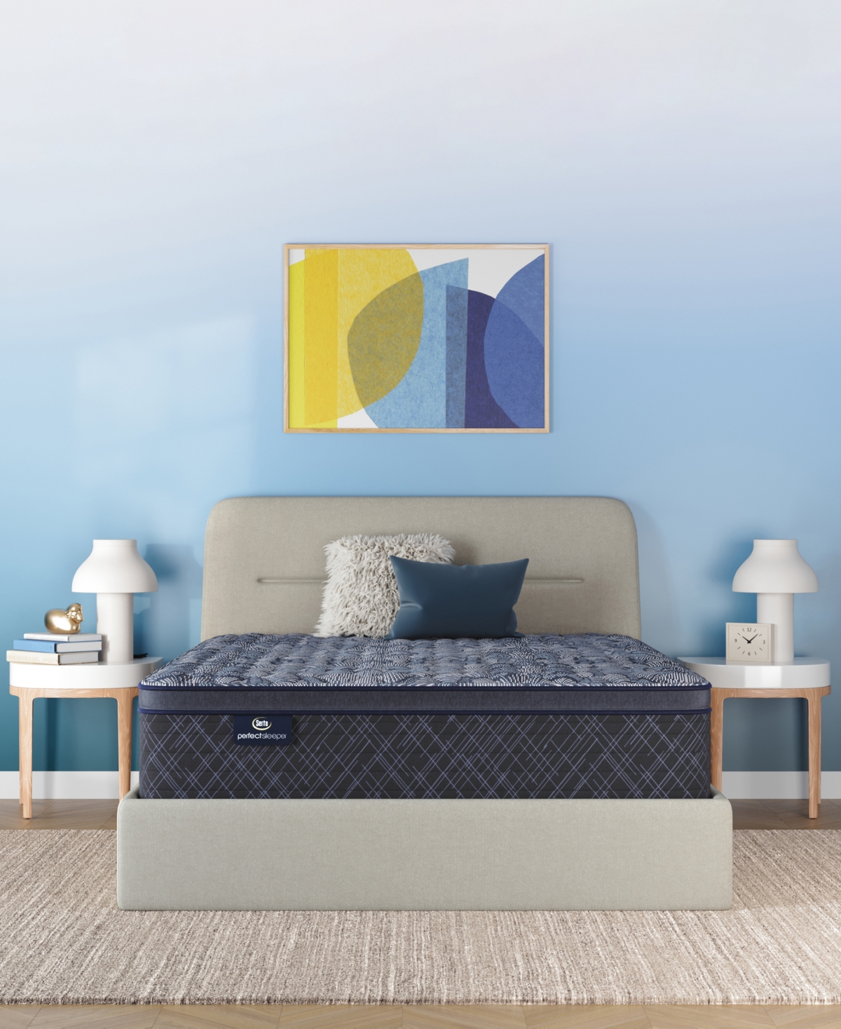 Serta Perfect Sleeper Osiria Rose 14" Firm Pillow Top Mattress Set, Queen Split In Transparent