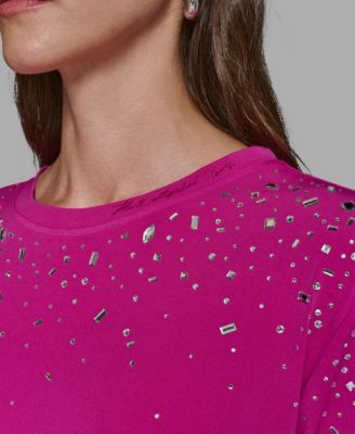 Women's Crewneck Embellished Top