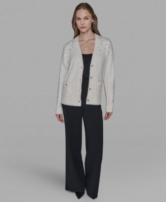 Women’s V-Neck Cardigan with Signature Button Closure