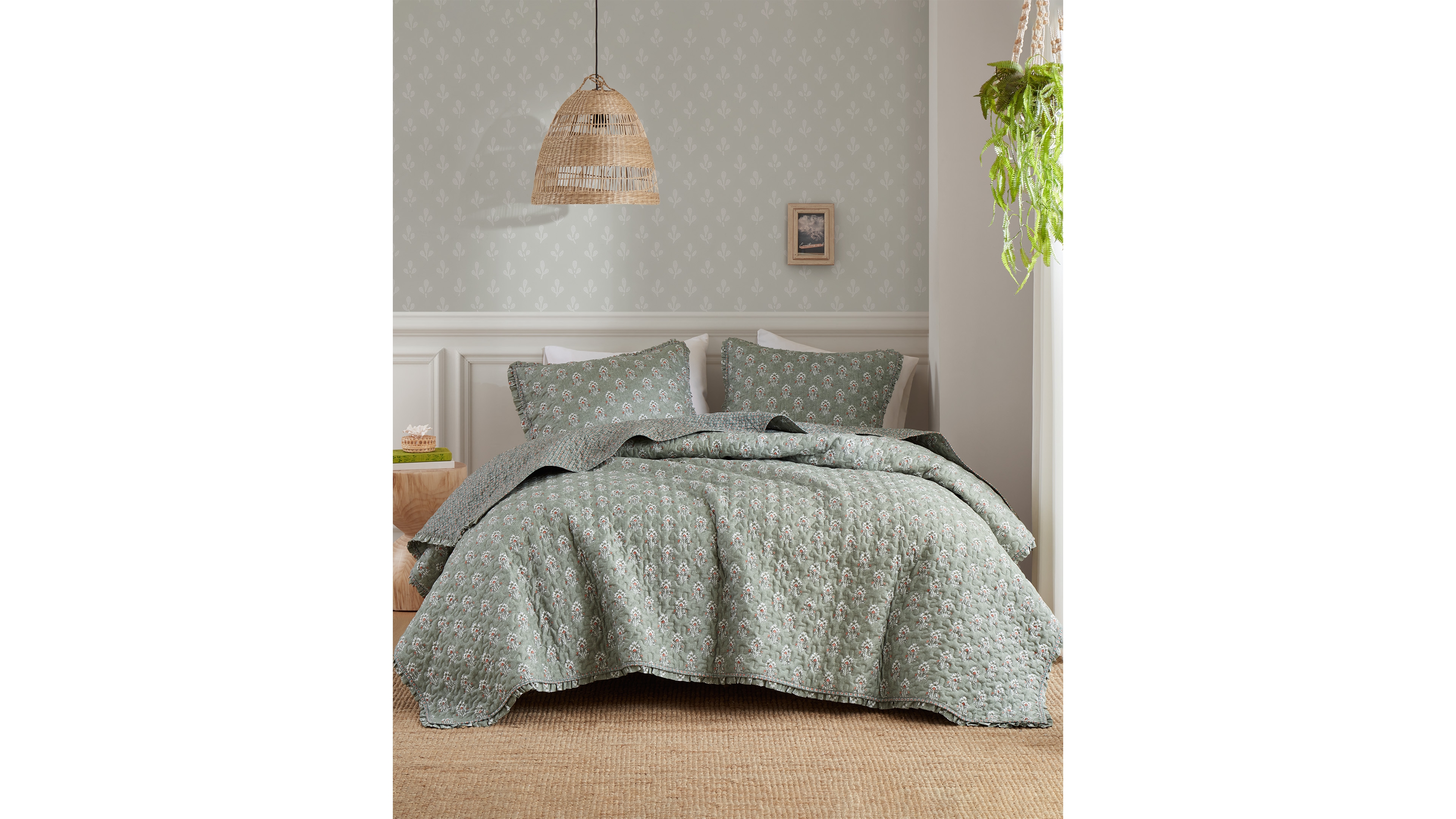 Madison Park Linwood Ruffle Printed 3-Pc. Quilt Set, King/California King