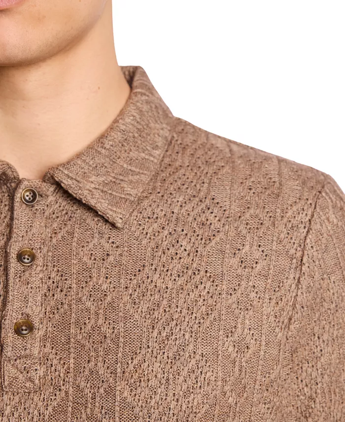 Men's Long Sleeve Polo Sweater - thumbnail 4