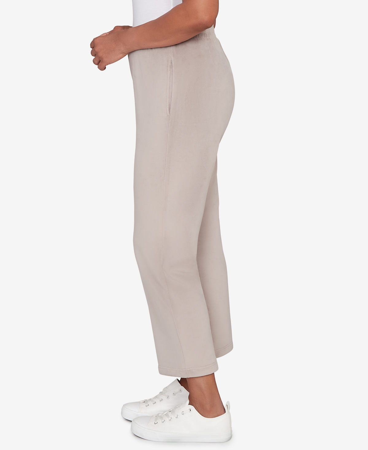 Alfred Dunner Calm Luxe Double Knit Average Length Pant In Neutral