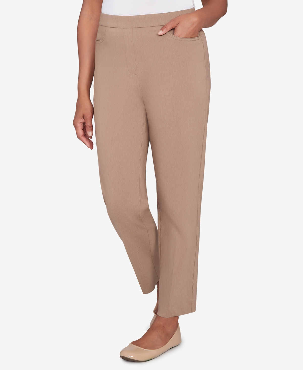 Alfred Dunner Vienna Smooth Front Easy Fit Short Length Pant