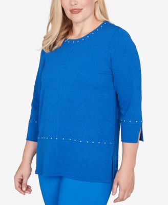 Women's  Barcelona Solid Floral Jacquard Knit Top