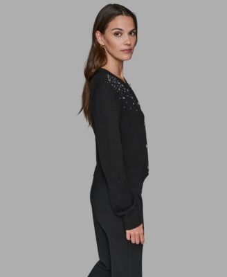 Women's Crewneck Crystal Detail Sweater