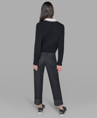 Women's Contrast Collar Sweater