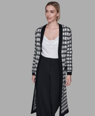 KARL LAGERFELD PARIS - Women's Duster Long Sleeve Cardigan Sweater