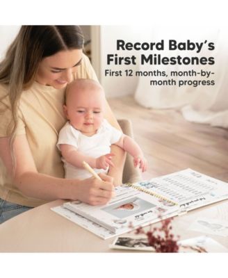 Craft Baby Memory Book, First 5 Years Baby Books, 90 Pages Keepsake Milestone Journal for Baby Girls, Boys