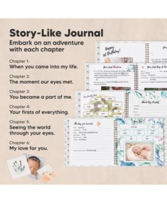 Craft Baby Memory Book, First 5 Years Baby Books, 90 Pages Keepsake Milestone Journal for Baby Girls, Boys