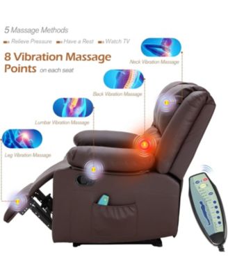 Loveseat Recliner with Heat&Massage Function, RV Couch Wall-Hugger Reclining Sofa