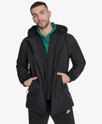 Men's 3/4 Lenth Hooded Jacket with Bib